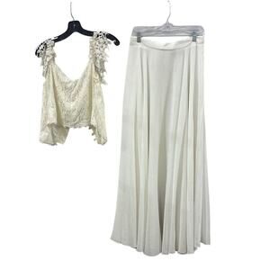 Vonda D Vintage Lace & Wide-Leg Pant Set | M Bridal Fairycore Festival Look